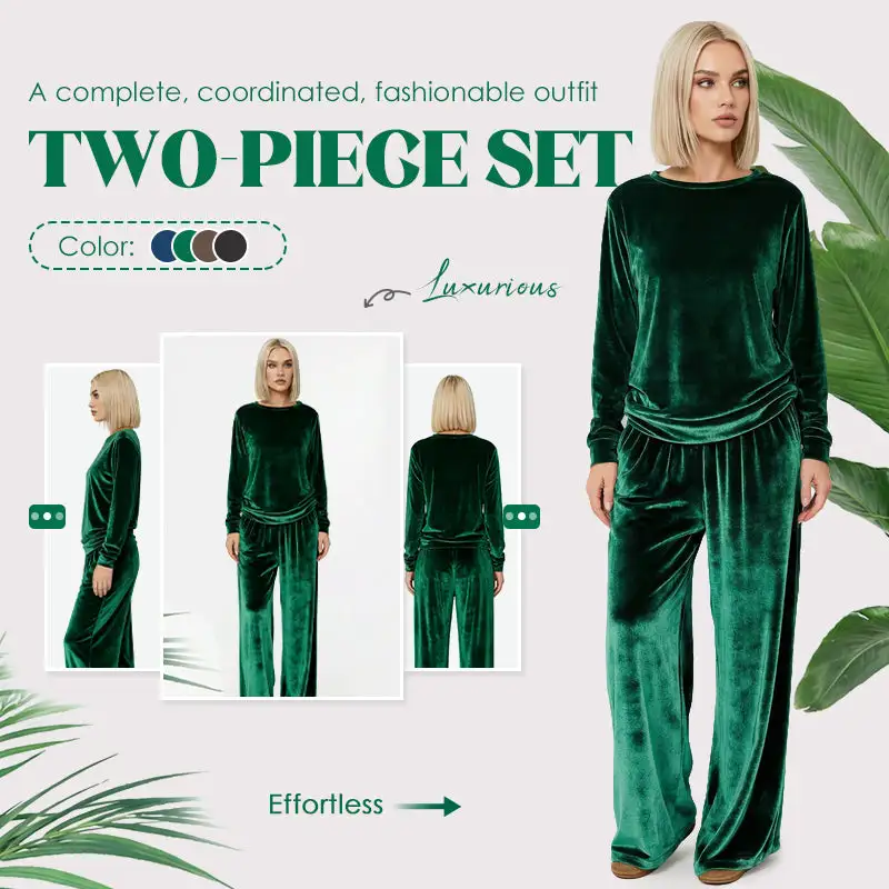 Luxury Comfort You Can Wear Anywhere ✨Women's Velvet Top & Pants 2-Piece Set