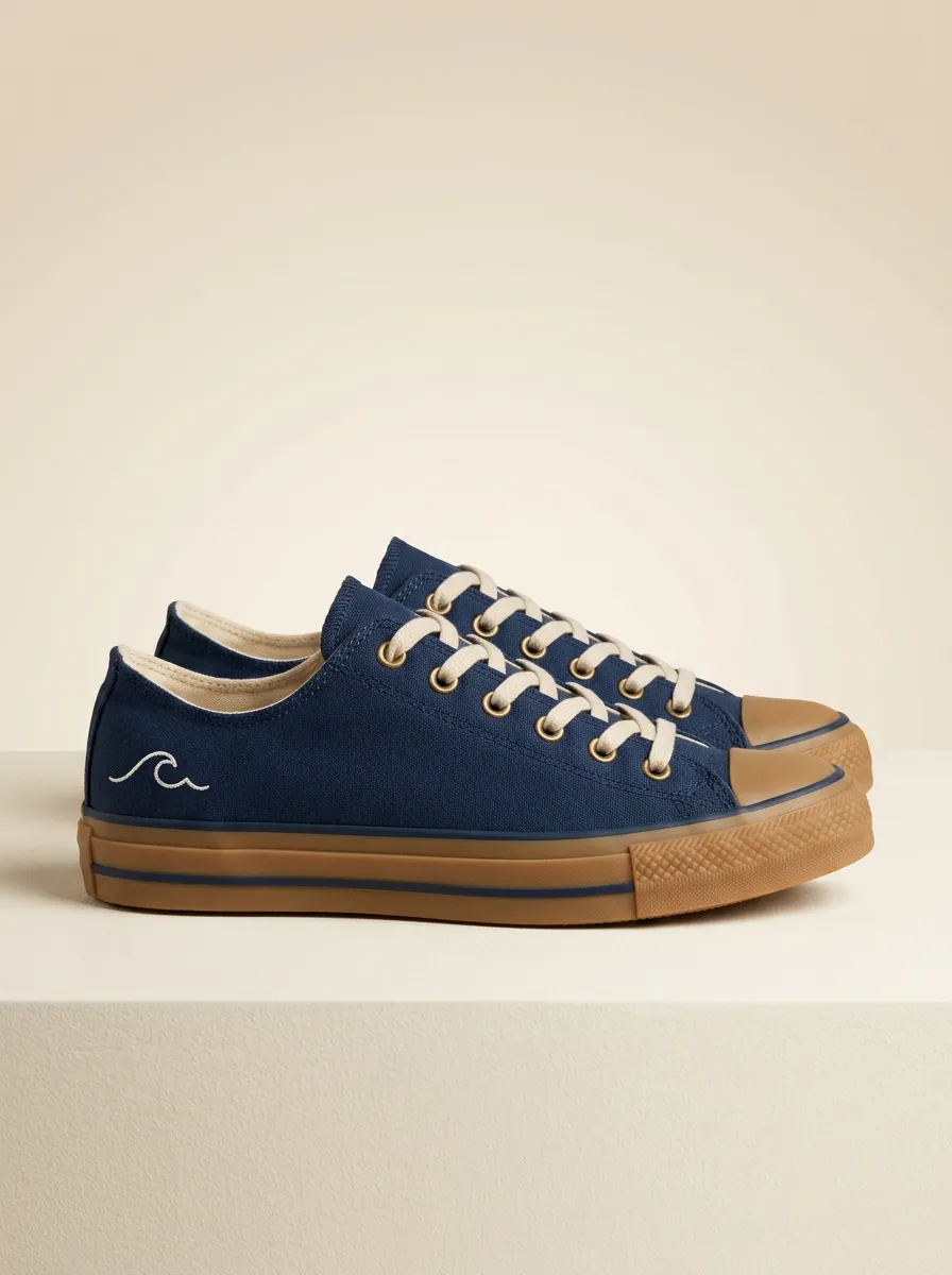 Refined Wave Women's Low-Top Canvas Shoes