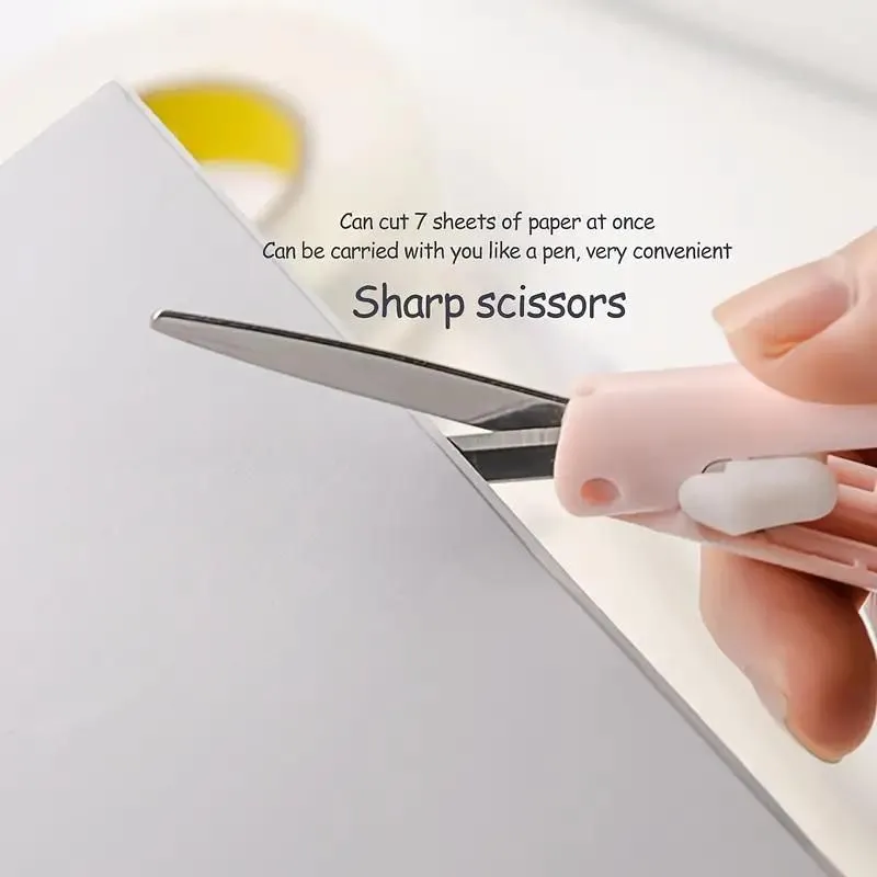 2 In 1 Mini Portable Scissors Paper Cutter Knife