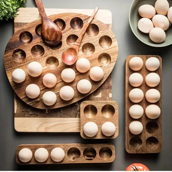 Acacia Wood Egg Storage Tray