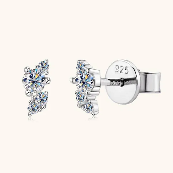 Sculptural Crystal-Look Stud Earrings