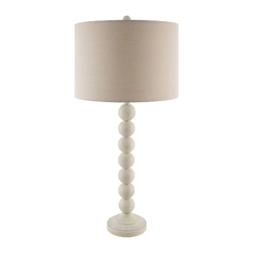 Stacked Painted Metal Linen Acrylic Table Lamp