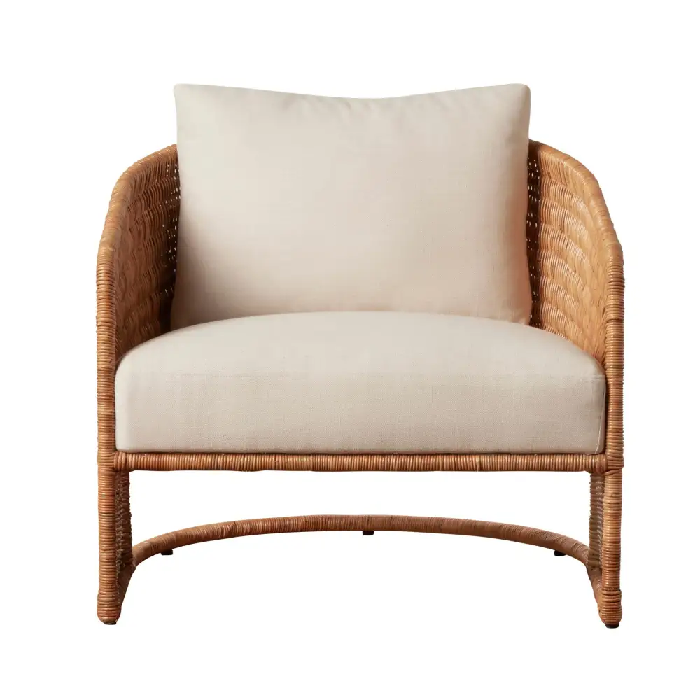 Rattan Iron Frame Accent Chair
