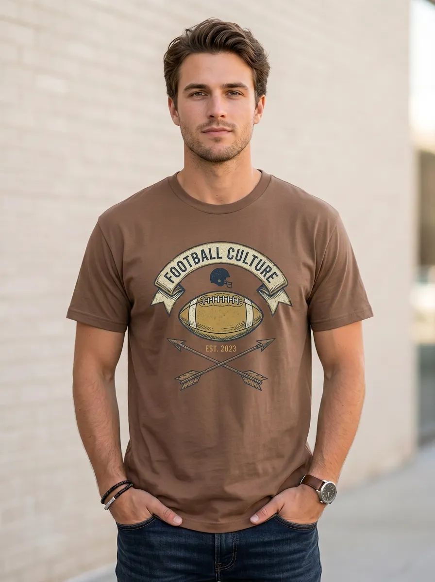 Men's Football Culture American Football Arrows Printed T-Shirt