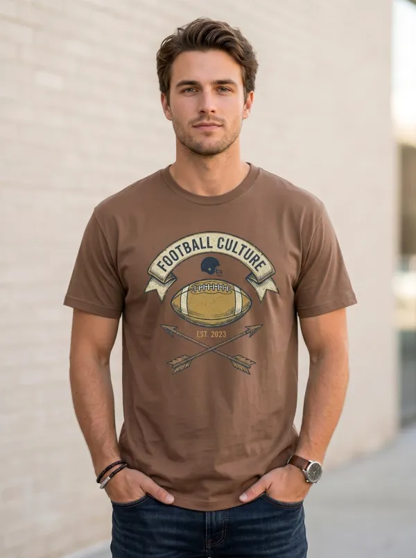 Men's Football Culture American Football Arrows Printed T-Shirt