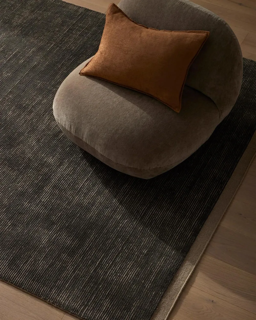 Wool Striped Bordered Area Rug