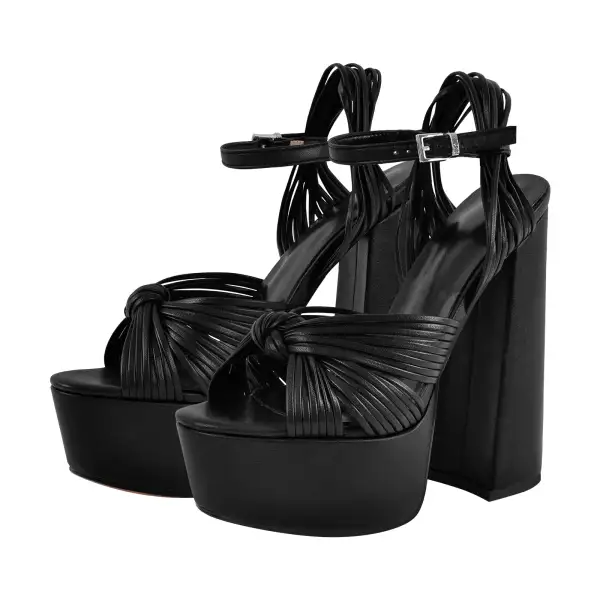 Platform Buckle Strap Chunky Heel Modern Sandals