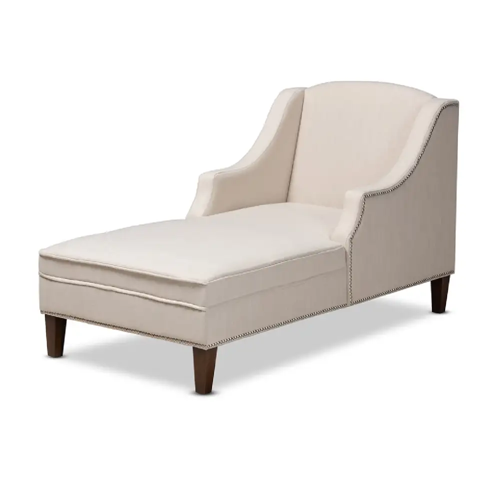 Nailhead Trimmed Chaise Lounge