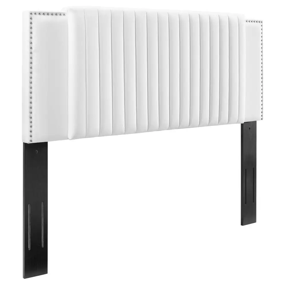 Nailhead Trim Channel Tufted Performance Velvet Headboard