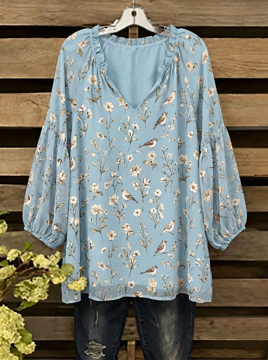 Bird Women's Loose Printed T-Shirt
