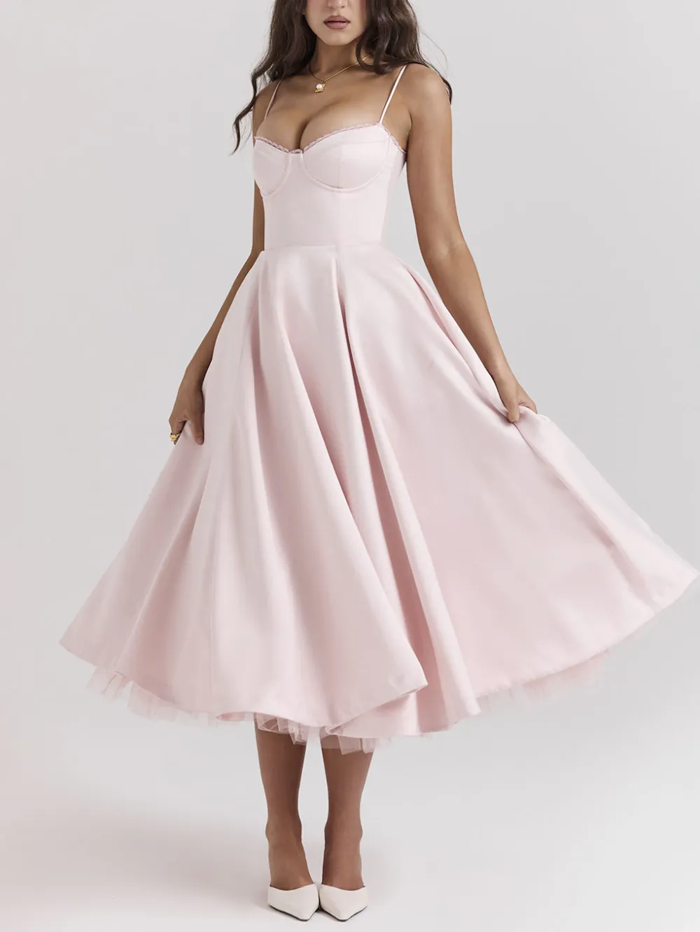 Sexy Tailored Waist Dresses Midi Dress