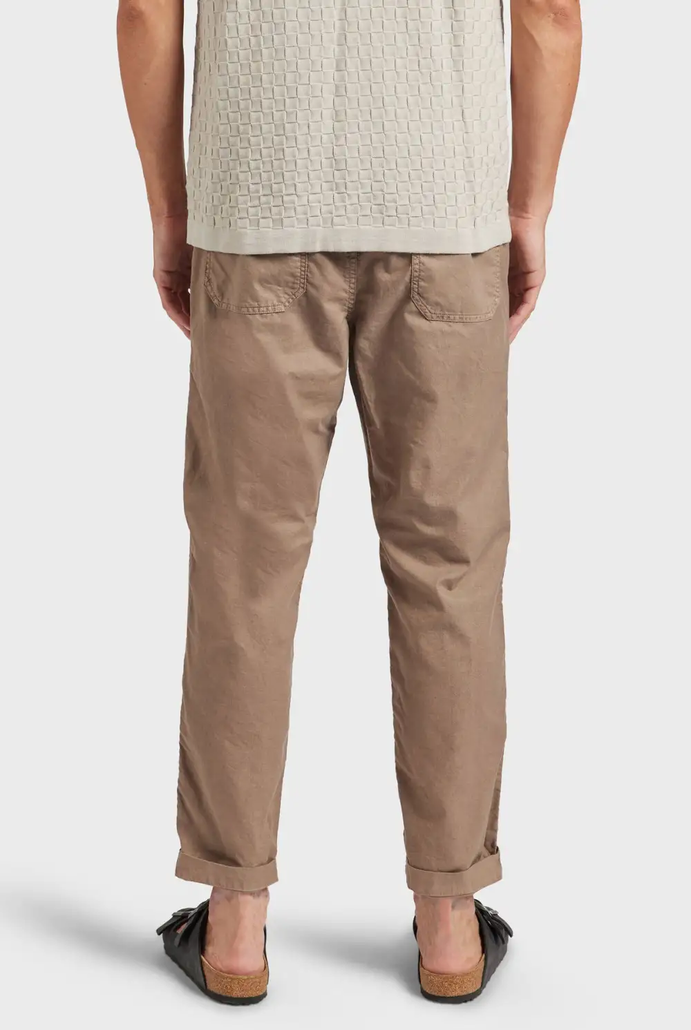 Relaxed Tapered Fit Linen Blend Casual Pants