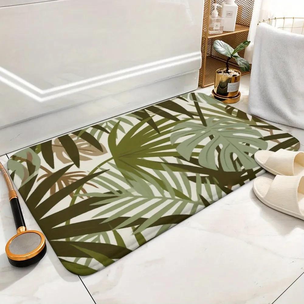 Tropical Leaf Bath Mat