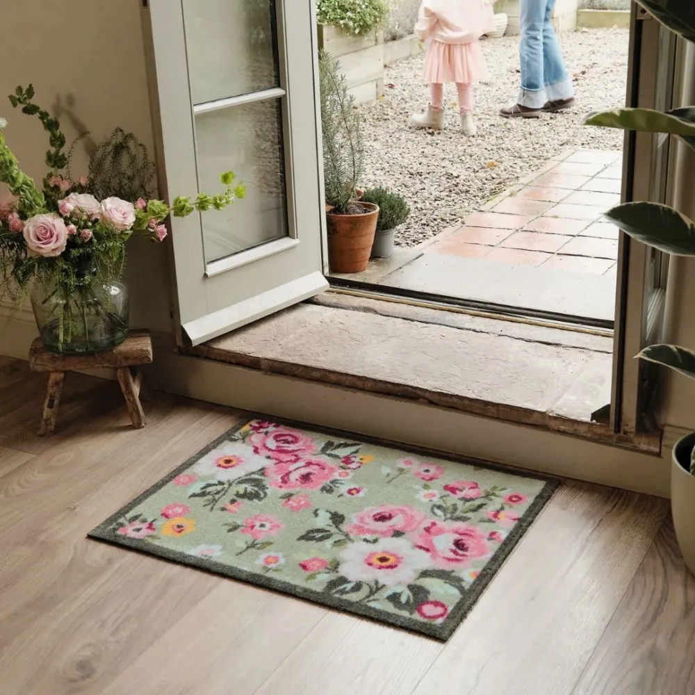 Country Rose Floral Door Mat