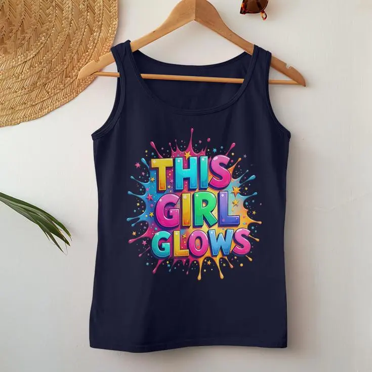 This Girl Glows Colorful Rainbow Colors Women Tank Top