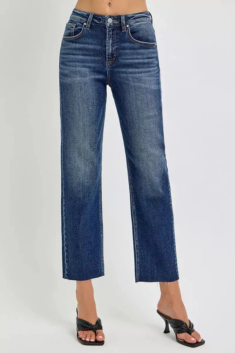 High Rise Slim Barrel Jeans