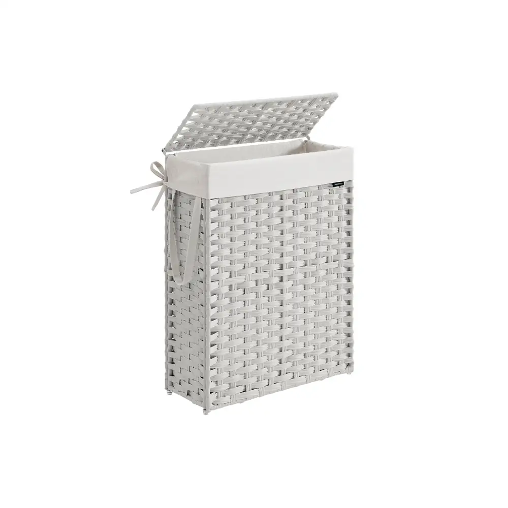 Lidded Slim Profile Handled Laundry Storage Basket