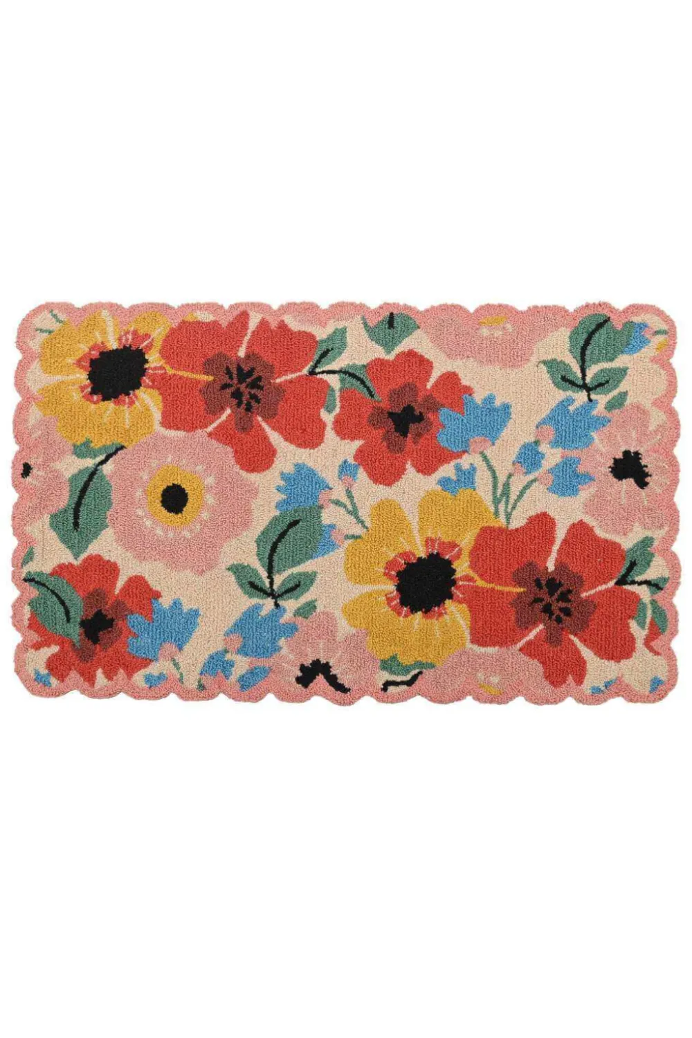 Everyday Design Floral Welcome Motif PET Entryway Doormat