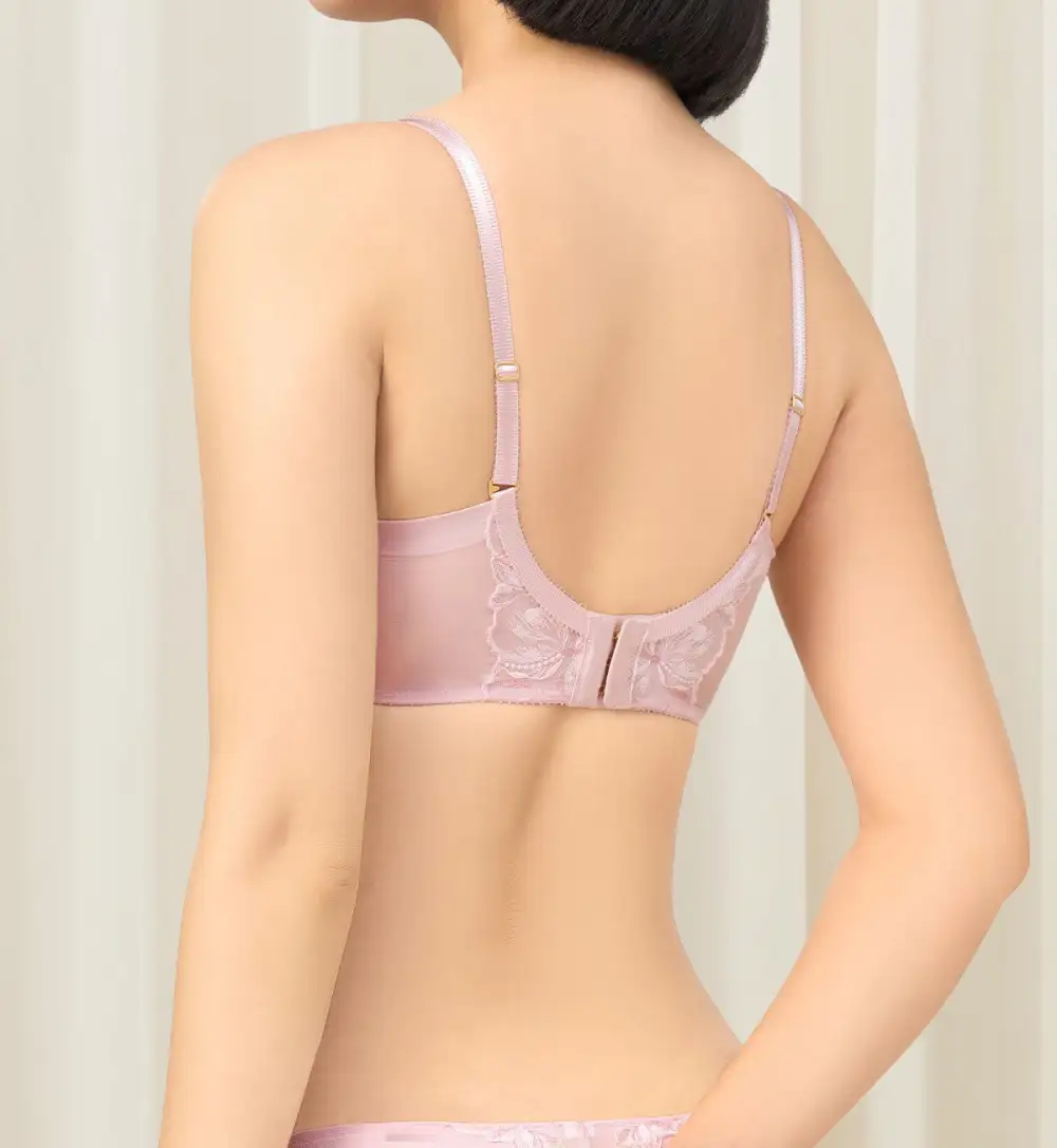 Women's Smooth-Fit Non-Wired Deep-V Push-Up Mesh Breathable Bra