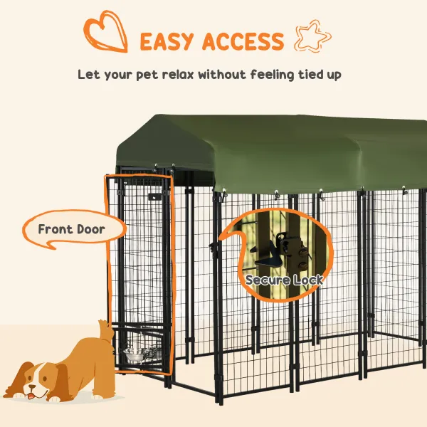 High-Durability Outdoor Dog Kennel with Canopy, Perfect for Outdoor Pet Management in Various Weathers