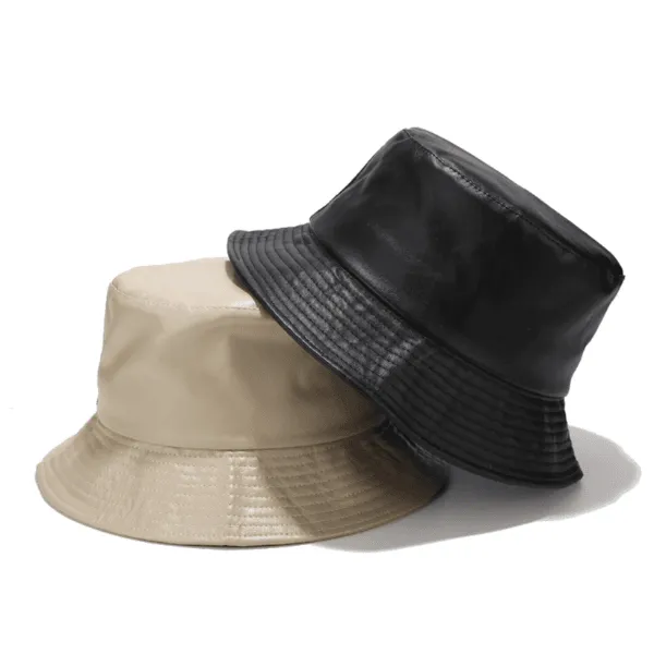 Faux Leather Bucket Hat
