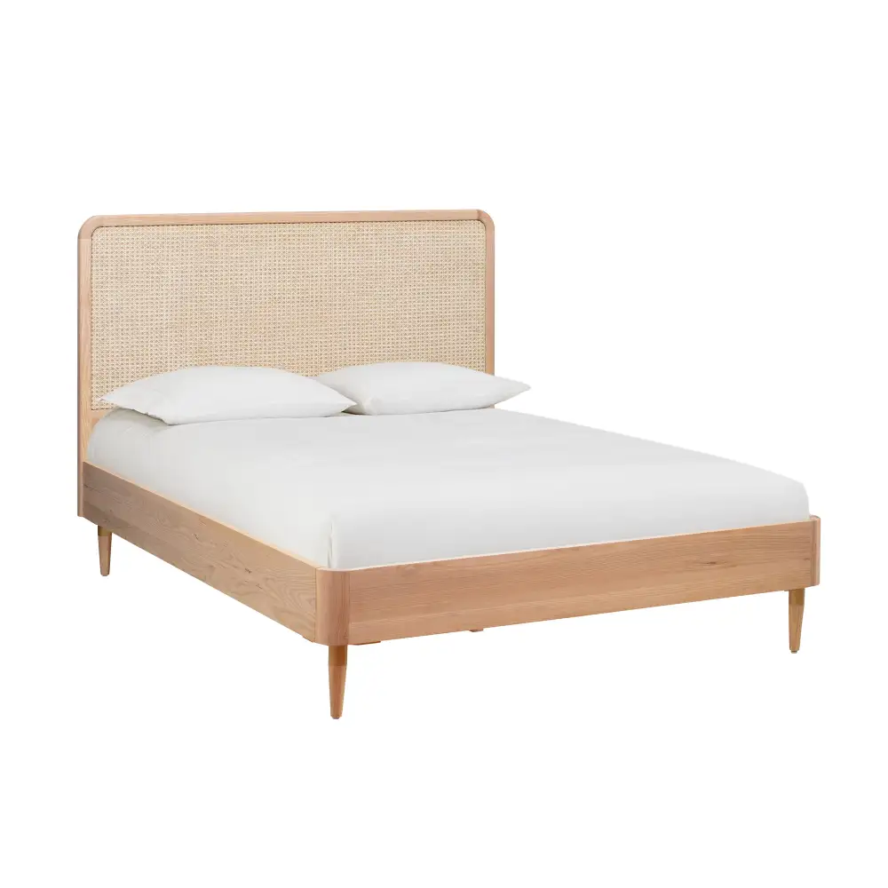 Modern Cane Ash Wood Bed