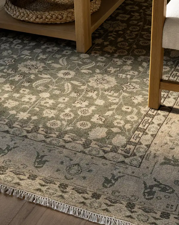 Durable-Weave Hand-Knotted Wool Area Rug