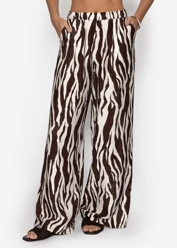 Brown Print Everyday Pants