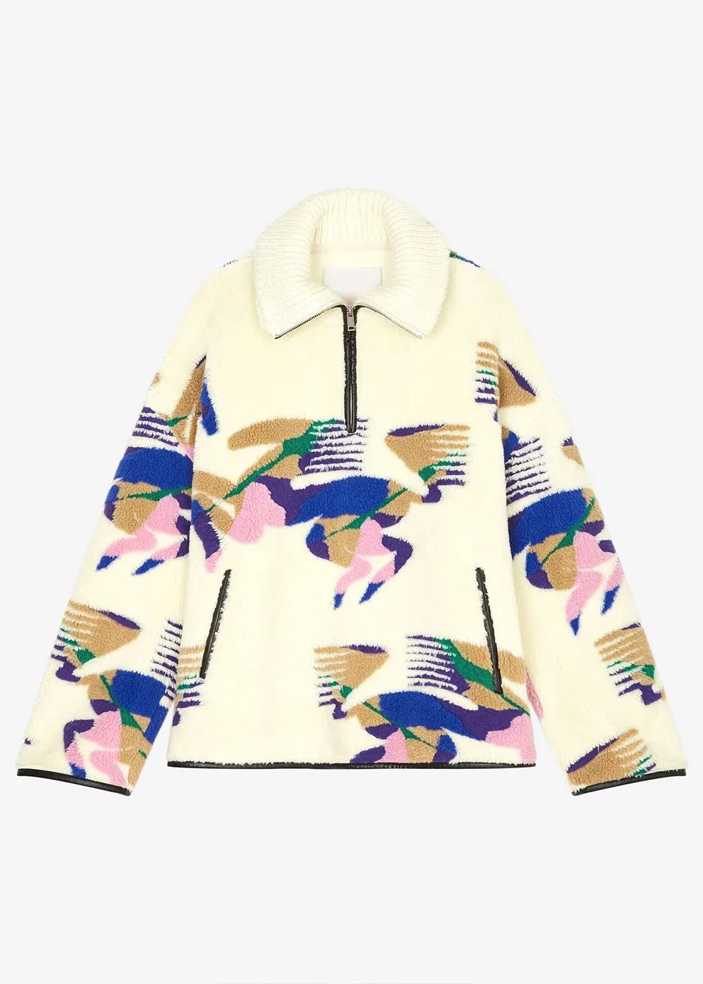Print Lapel Neck Marner Coat