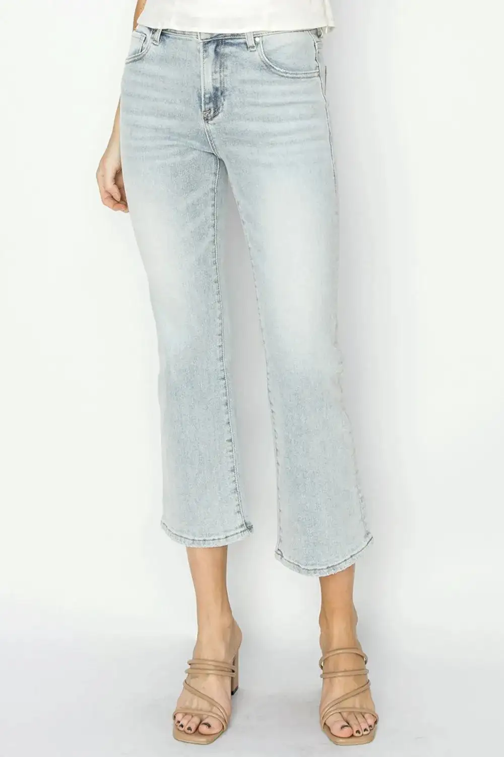 Full Size Mid Rise Cropped Flare Jeans