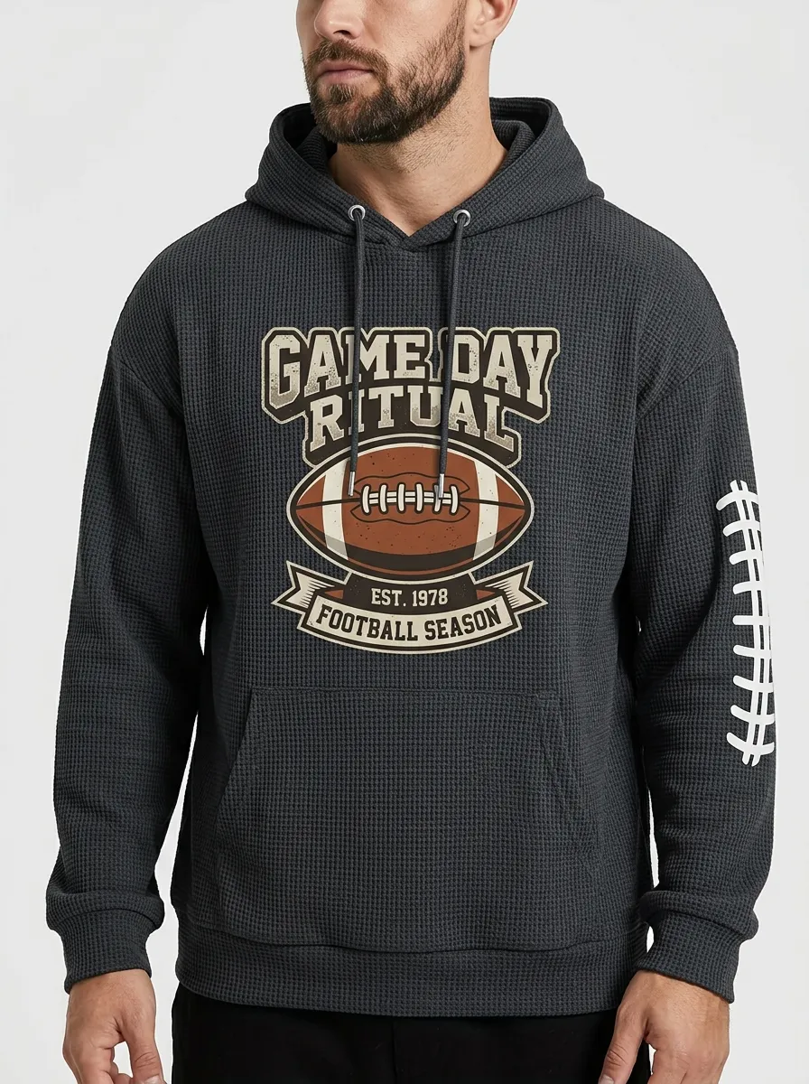 Football Graphic Casual Hoodie
