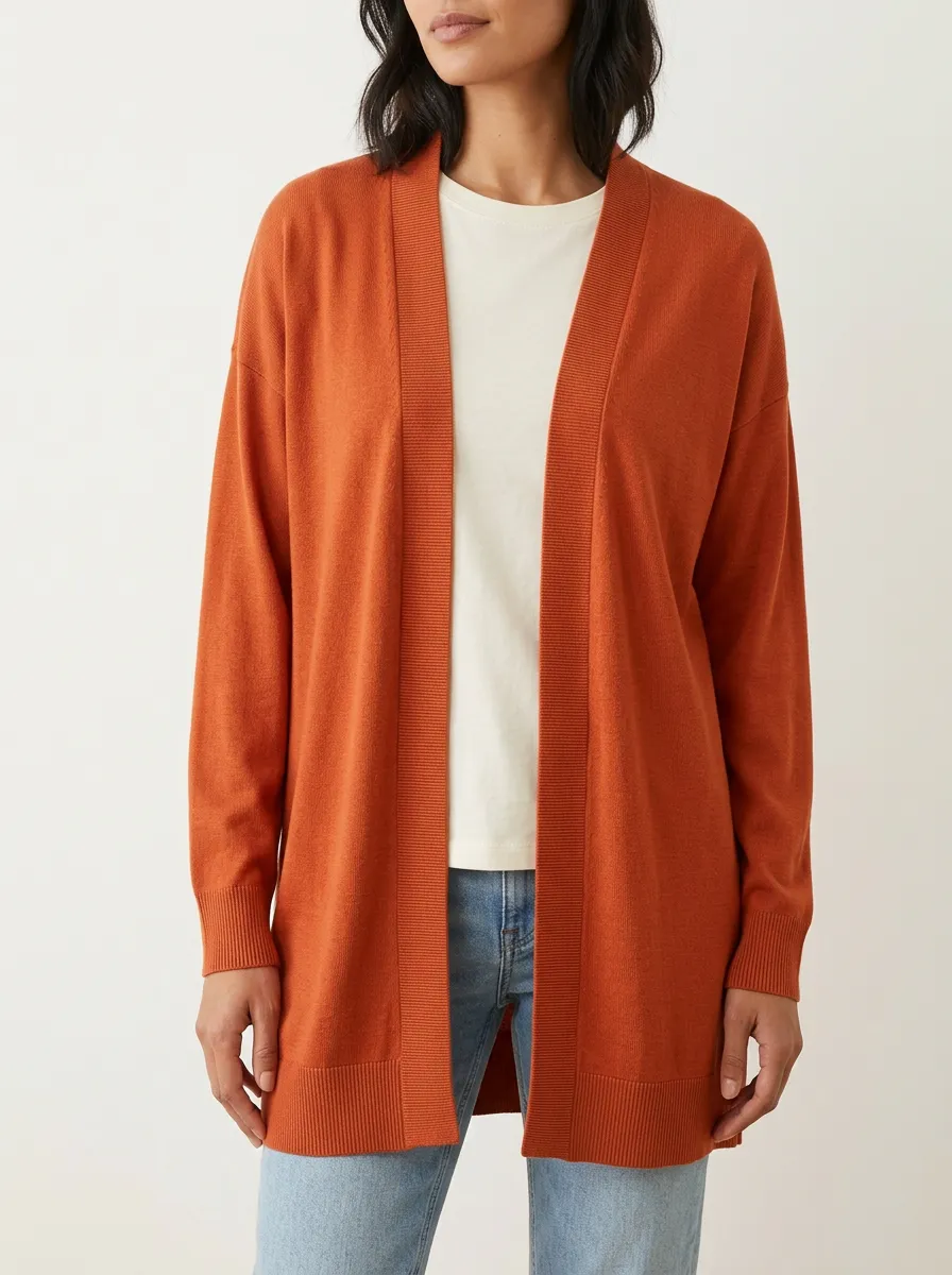 Statement Open-Front Knit Cardigan
