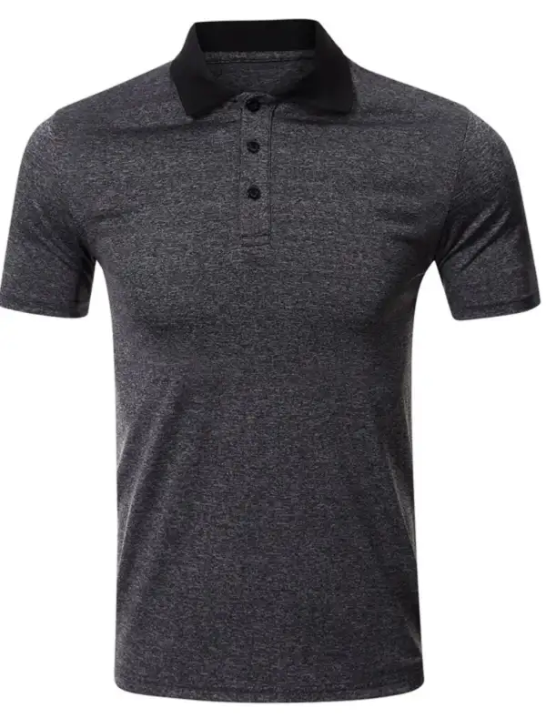 Casual Contrast Detail Collared Polo Shirt