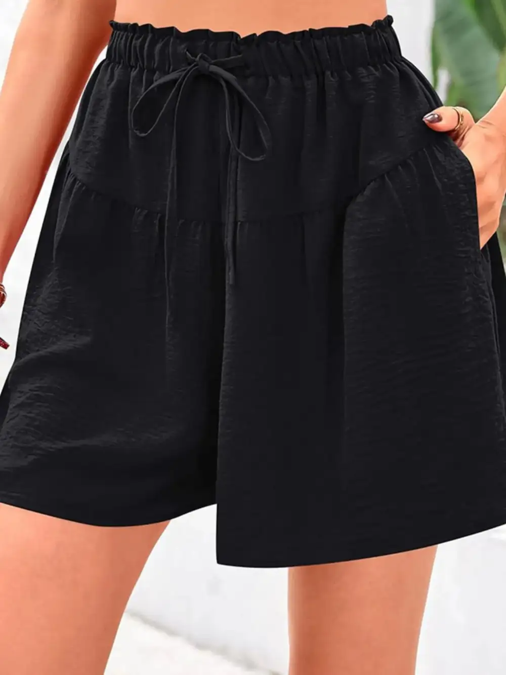 Pull On Drawstring Waist Shorts