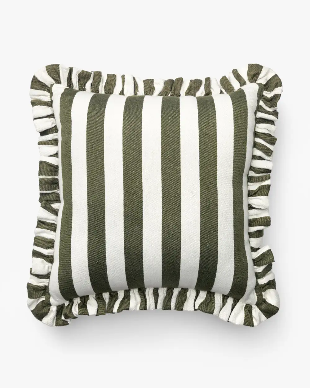 Ruffled-Edge Indoor-Outdoor Pillow
