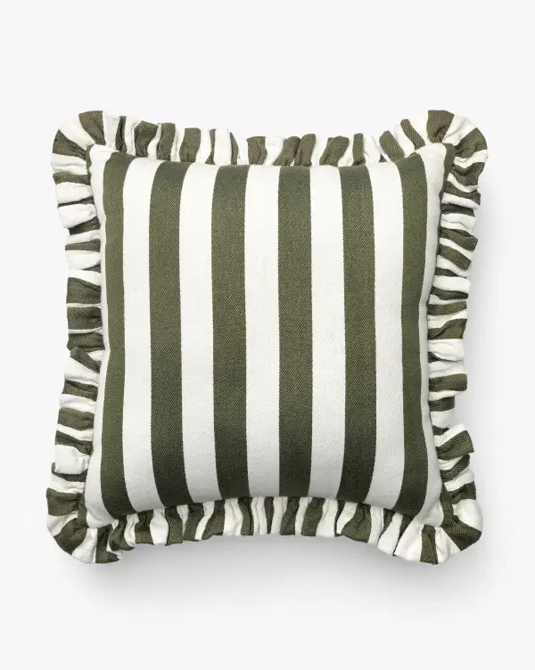 Ruffled-Edge Indoor-Outdoor Pillow
