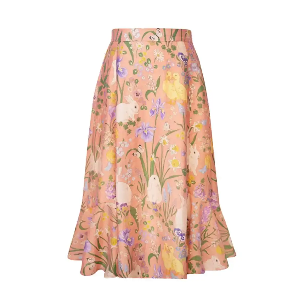 Gentle Garden Maxi Polyester Skirt