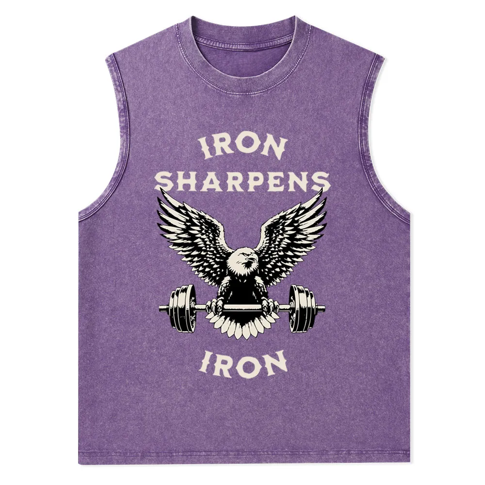 Iron Sharpens Christian Washed Tank Top