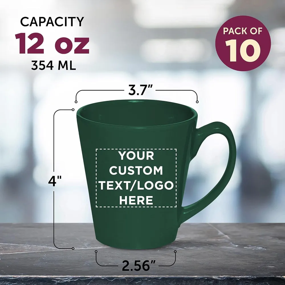 Custom Glossy Ceramic Latte Coffee Mug