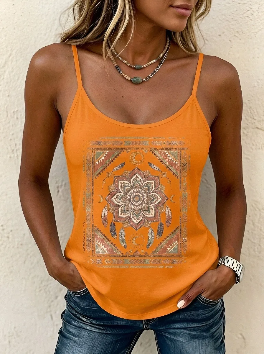 Boho Mandala Moon Tank Top Classic