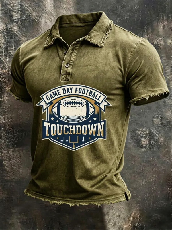 Football Lover Game Day Touchdown Graphic Polo Shirt