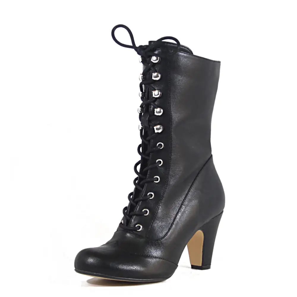 Lace Up Combat Victorian Ankle Boots