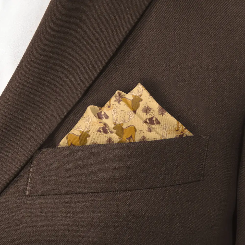 Refined Subtle Animal Motif Pocket Square