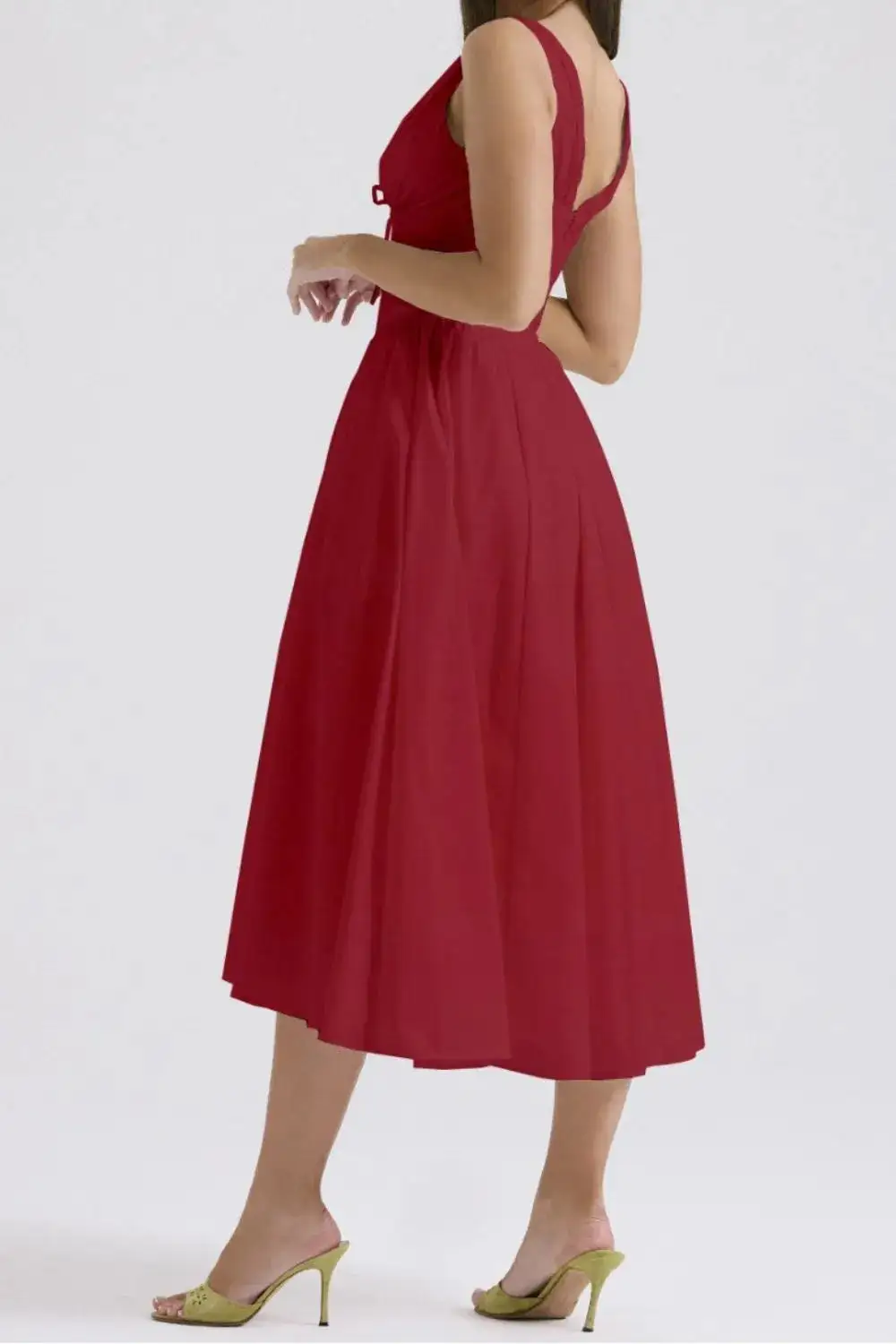 Modern V Neck Sleeveless Casual Dress