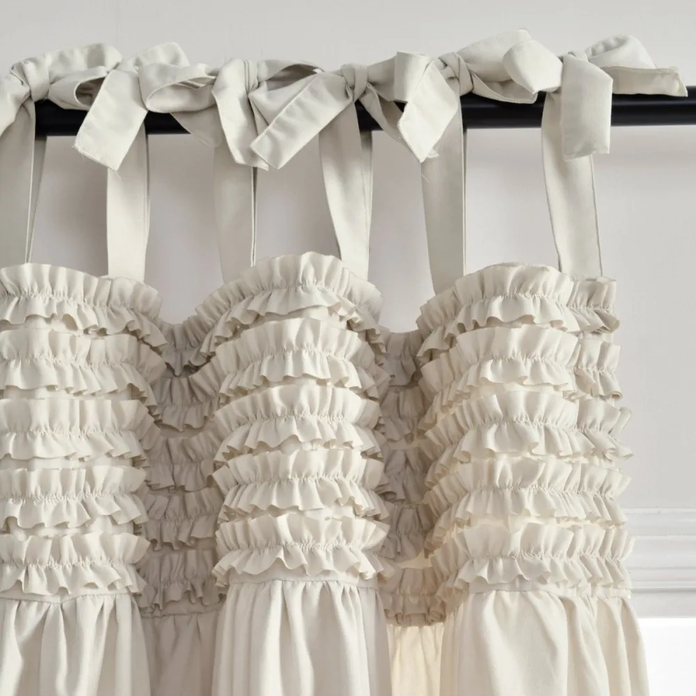 Elegant Ruffled Window Curtain Set