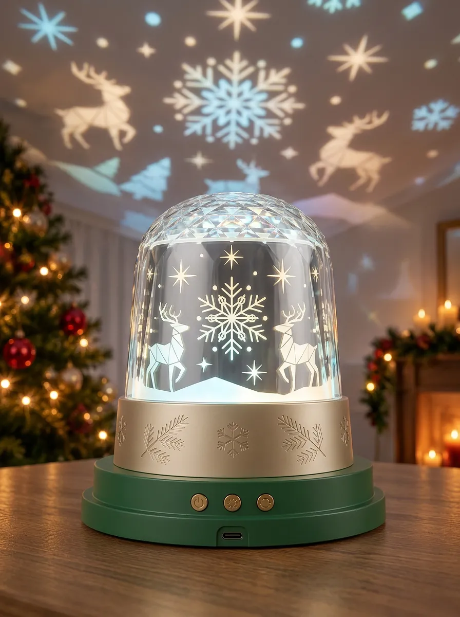 Festive Glow Snowflake Reindeer Projection Christmas Projection Night Light