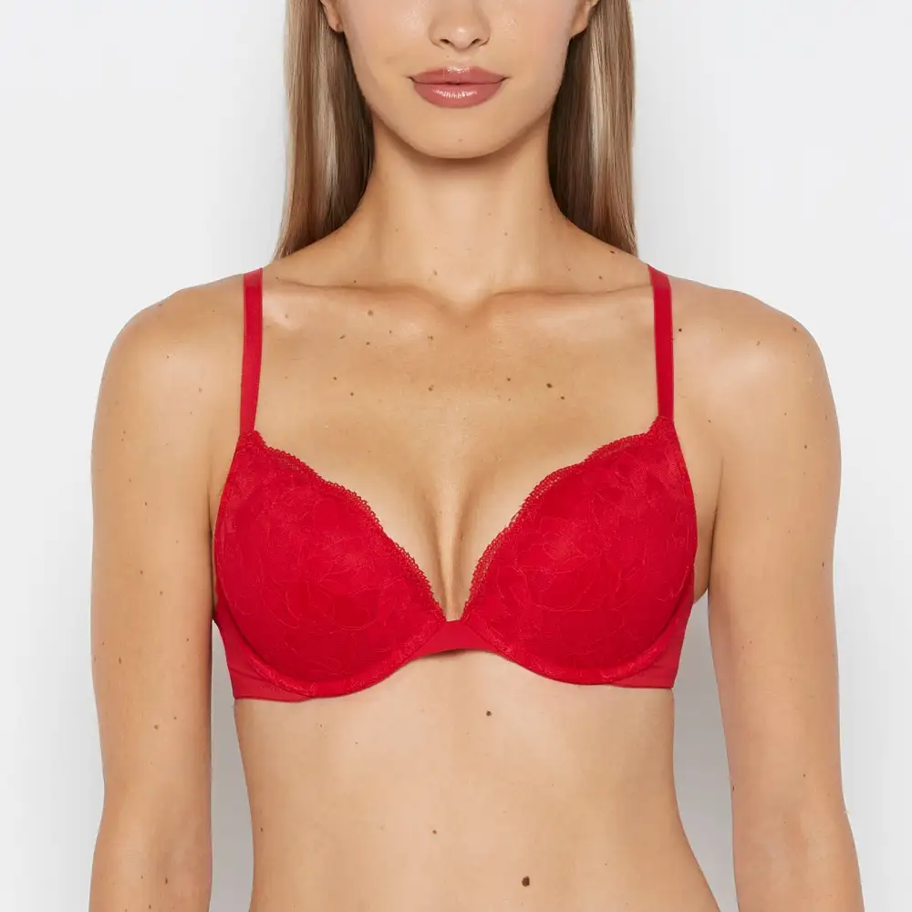 Charmed Push Up Plunge Lace Cup Bra