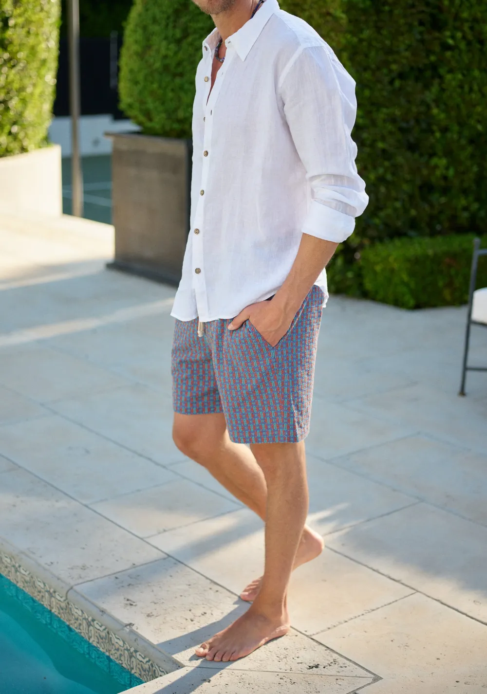 Cotton Dobby Short Mykonos Blue