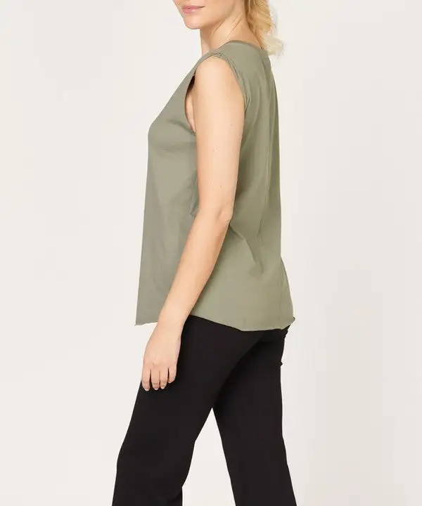 Crew Neck Sleeveless Tank Top