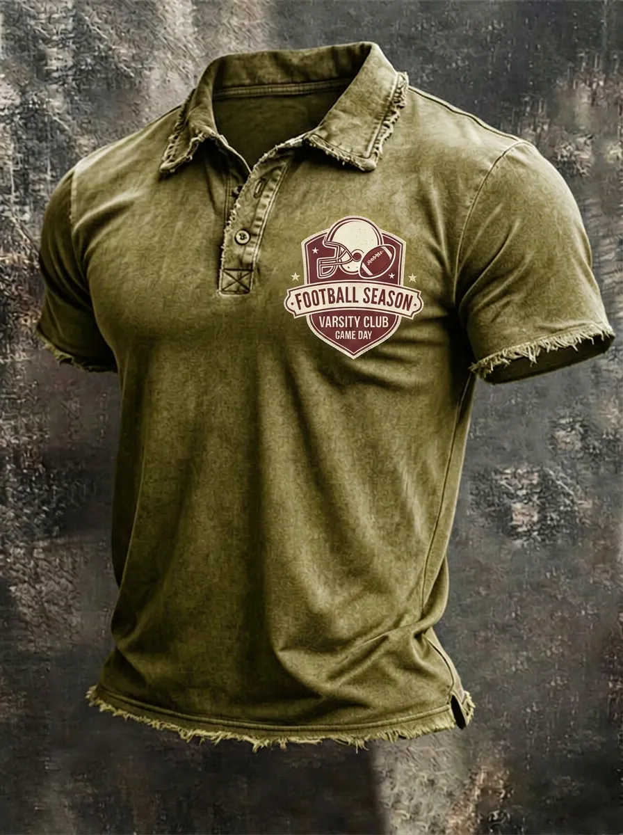 Varsity Football Varsity Club Helmet Graphic Polo Shirt